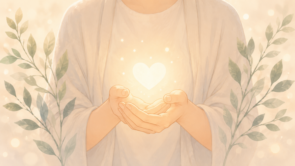 心をやさしく包み込むイラスト